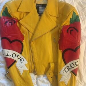 MICHAEL HOBAN  North Beach True Love  Yellow Moto Vintage Rare